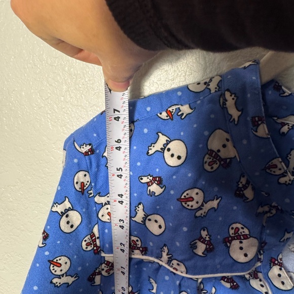 Lands’ End 100% Cotton Flannel Snowman Print Christmas Nightgown House Dress 1X - Picture 7 of 9